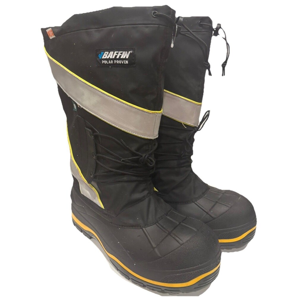 Baffin Derrick Polar Proven Winter Snow Boots Men’s US 14 Black Yellow